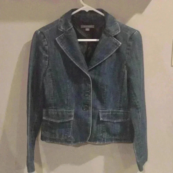 Ann Taylor 3‎ button denim lined jacket women's 2 - Picture 1 of 5